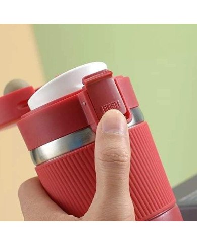 Tasse à Café Mug Isotherme en Acier Inoxydable avec poignée en caoutch