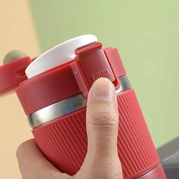 Tasse à Café Mug Isotherme en Acier Inoxydable avec poignée en caoutch