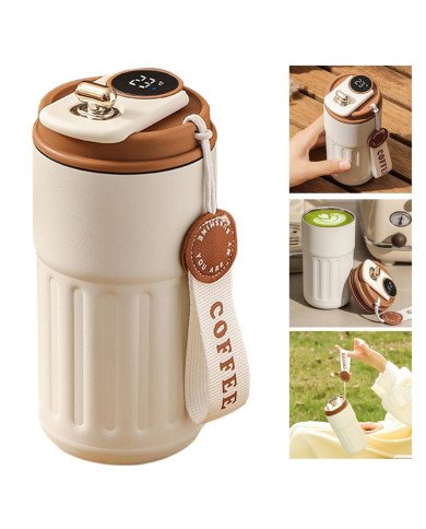 Tasse à Café Mug Isotherme en Acier Inoxydable Affichage Température