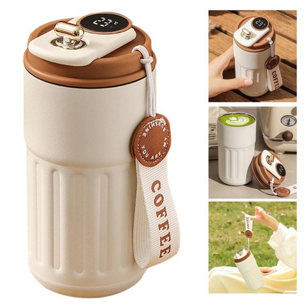 Tasse à Café Mug Isotherme en Acier Inoxydable Affichage Température