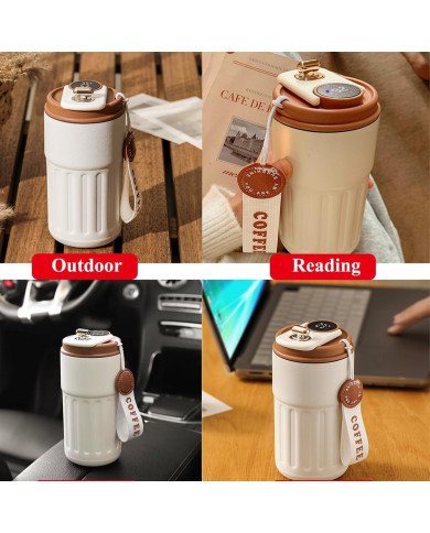 Tasse à Café Mug Isotherme en Acier Inoxydable Affichage Température