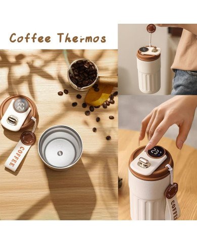 Tasse à Café Mug Isotherme en Acier Inoxydable Affichage Température