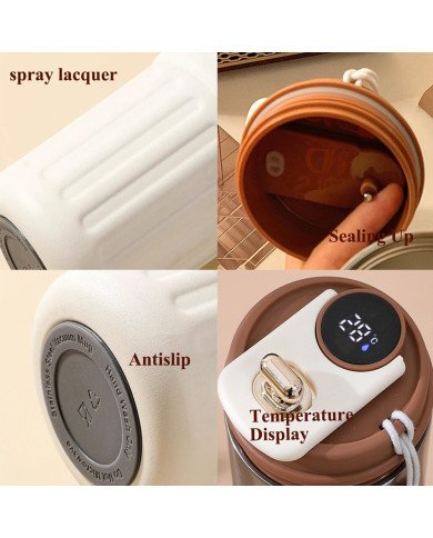 Tasse à Café Mug Isotherme en Acier Inoxydable Affichage Température