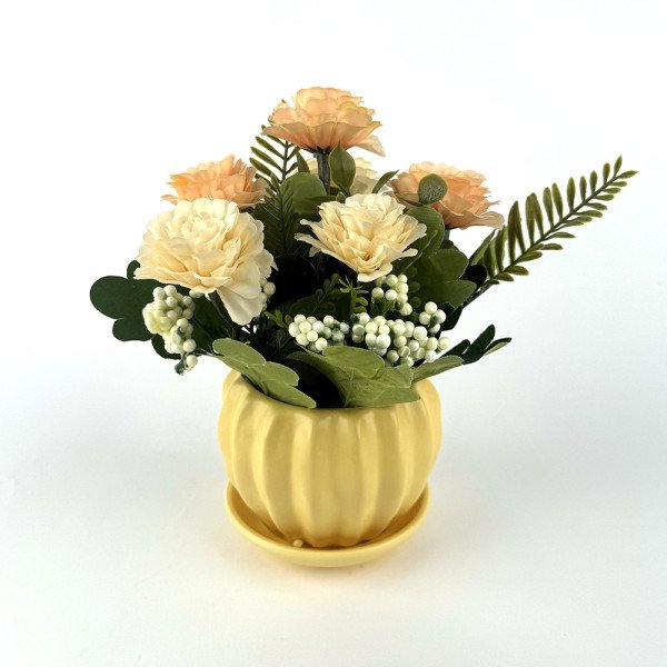 Arrangement Floral Artificiel en Pot Design en Céramique HZ760-7
