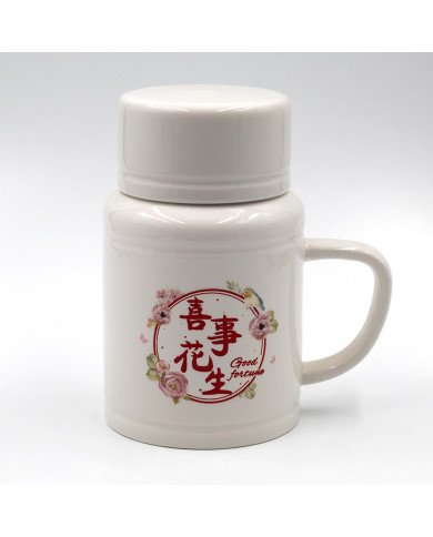 Mug Chop en Céramique Good Fortune avec Couvercle Tasse 500 ml Mug Chop en Céramique Good Fortune avec Couvercle Tasse 500 ml