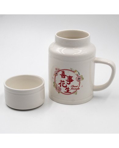 Mug Chop en Céramique Good Fortune avec Couvercle Tasse 500 ml Mug Chop en Céramique Good Fortune avec Couvercle Tasse 500 ml