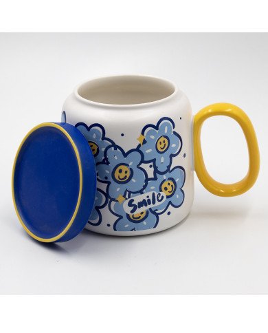 Mug Chop en Céramique Make Life Better avec Couvercle 450 ml Mug Chop en Céramique Make Life Better avec Couvercle 450 ml