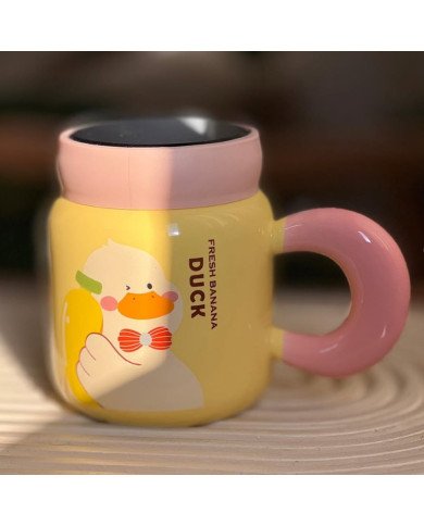 Mug Chop en Céramique Duck avec Couvercle 450 ml Mug Chop en Céramique Duck avec Couvercle 450 ml