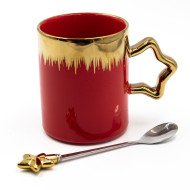 Mug Chop en Céramique avec Cuillère Star Gold 375 ml Mug Chop en Céramique avec Cuillère Star Gold 375 ml