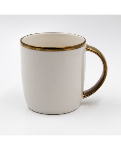 Mug Chop en Céramique White & Gold 450 ml Mug Chop en Céramique White & Gold 450 ml
