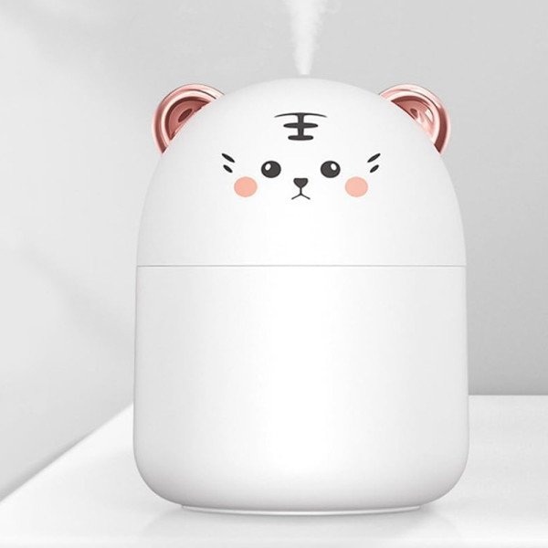 Diffuseur d'Huile Essentielle et Humidificateur d’Air LED – Design Mignon - Blanc Diffuseur d'Huile Essentielle et Humidificateur d’Air LED – Design Mignon - Blanc