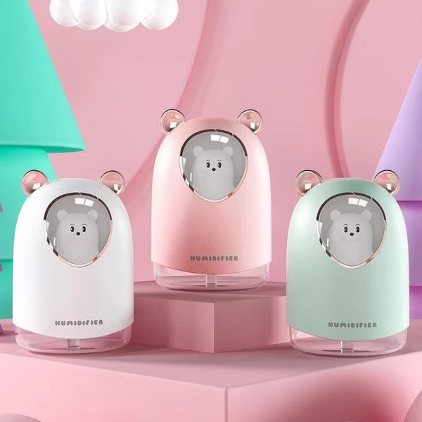 Diffuseur d'Huile Essentielle et Humidificateur d’Air LED 300 ml - Design Mignon - Blanc Diffuseur d'Huile Essentielle et Humidificateur d’Air LED 300 ml - Design Mignon - Blanc