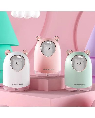 Diffuseur d'Huile Essentielle et Humidificateur d’Air LED 300 ml - Design Mignon - Blanc Diffuseur d'Huile Essentielle et Humidificateur d’Air LED 300 ml - Design Mignon - Blanc