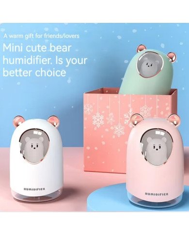 Diffuseur d'Huile Essentielle et Humidificateur d’Air LED 300 ml - Design Mignon - Rose Diffuseur d'Huile Essentielle et Humidificateur d’Air LED 300 ml - Design Mignon - Rose