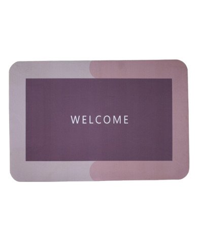 Tapis de Bain Antidérapant en PVC Design Welcome 40/60cm – Confort et Élégance