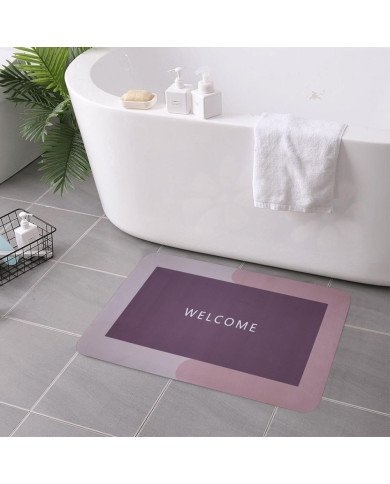 Tapis de Bain Antidérapant en PVC Design Welcome 40/60cm – Confort