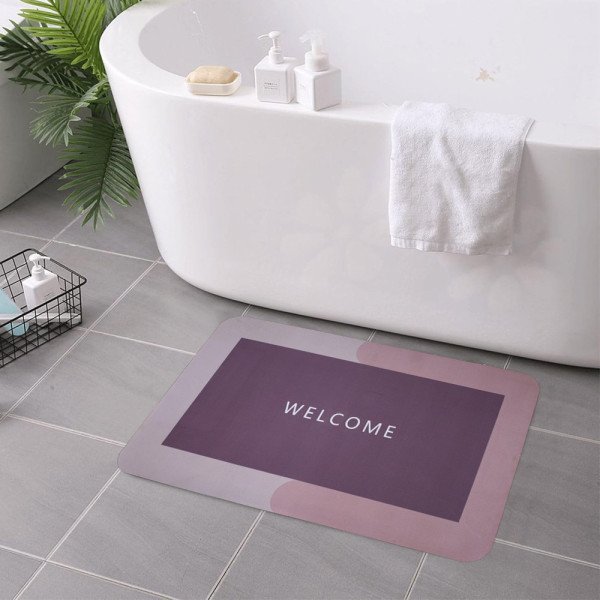 Tapis de Bain Antidérapant en PVC Design Welcome 40/60cm – Confort Tapis de Bain Antidérapant en PVC Design Welcome 40/60cm – Confort