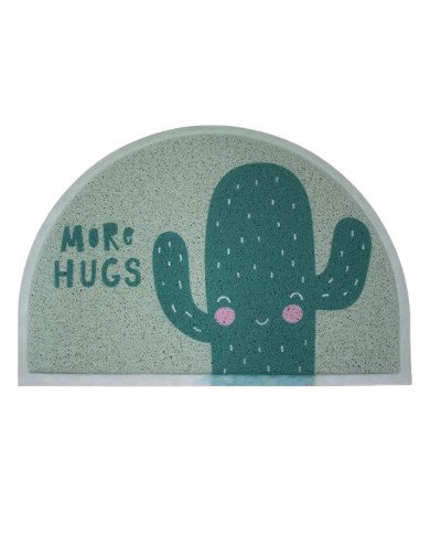 Tapis de Bain Antidérapant en PVC Demi-cercle Design More Hugs 40/60cm – Confort et Élégance