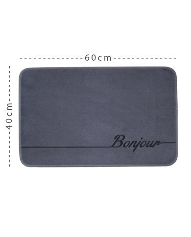 Tapis de Bain Feutré Antidérapant - Design "Bonjour" 40/60cm – Doux