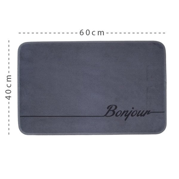 Tapis de Bain Feutré Antidérapant - Design "Bonjour" 40/60cm – Doux