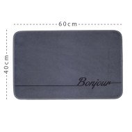 Tapis de Bain Feutré Antidérapant - Design "Bonjour" 40/60cm – Doux