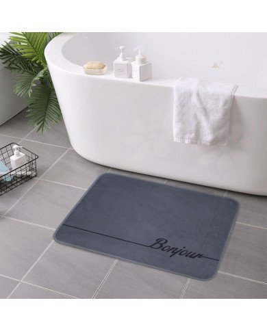 Tapis de Bain Feutré Antidérapant - Design "Bonjour" 40/60cm – Doux