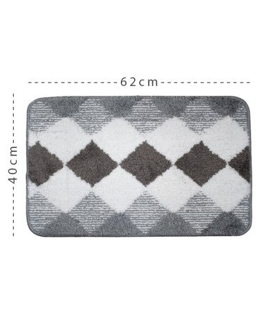 Tapis de Bain Antidérapant en Polyester Motif Losange – Confort Doux