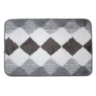 Tapis de Bain Antidérapant en Polyester Motif Losange – Confort Doux – 60x40 cm