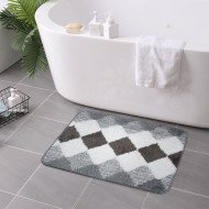 Tapis de Bain Antidérapant en Polyester Motif Losange – Confort Doux