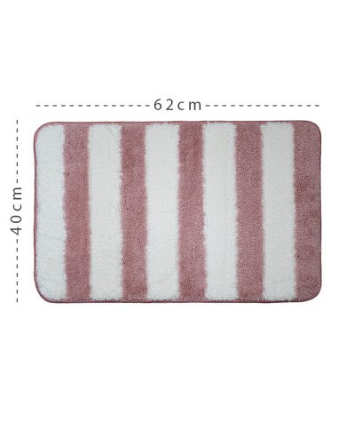Tapis de Bain Antidérapant en Polyester Motif Rayures – Confort Doux