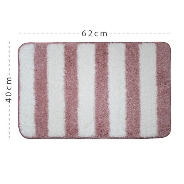 Tapis de Bain Antidérapant en Polyester Motif Rayures – Confort Doux