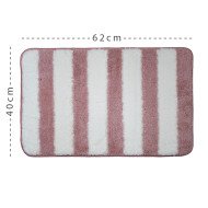 Tapis de Bain Antidérapant en Polyester Motif Rayures – Confort Doux
