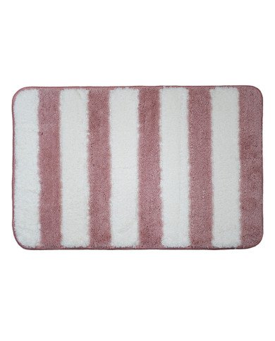 Tapis de Bain Antidérapant en Polyester Motif Rayures – Confort Doux – 60x40 cm