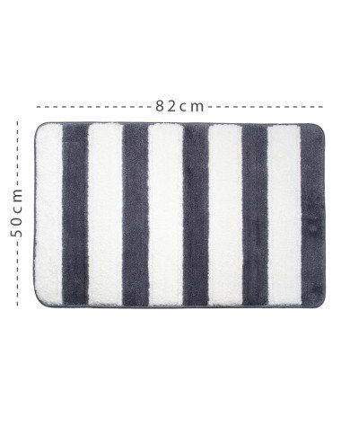 Tapis de Bain Antidérapant en Polyester Motif Rayures – Confort Doux Tapis de Bain Antidérapant en Polyester Motif Rayures – Confort Doux