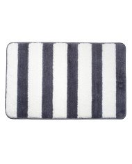 Tapis de Bain Antidérapant en Polyester Motif Rayures – Confort Doux – 80x50 cm