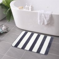 Tapis de Bain Antidérapant en Polyester Motif Rayures – Confort Doux