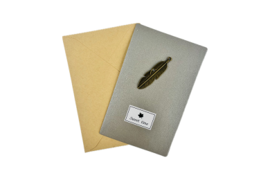Carte de vœux feuille en métal