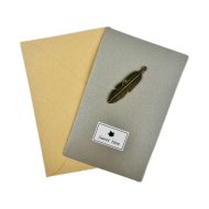 Carte de vœux feuille en métal