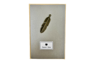 Carte de vœux feuille en métal