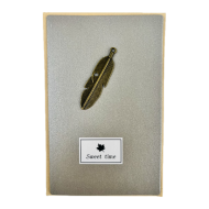 Carte de vœux feuille en métal