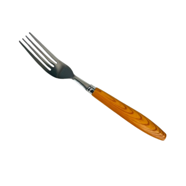 Fourchette de table avec manche effet bois