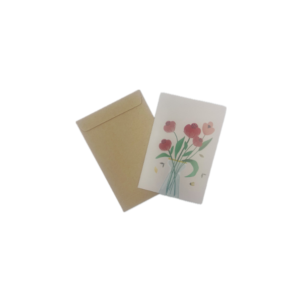 Lot de 9 cartes de vœux motif fleurs