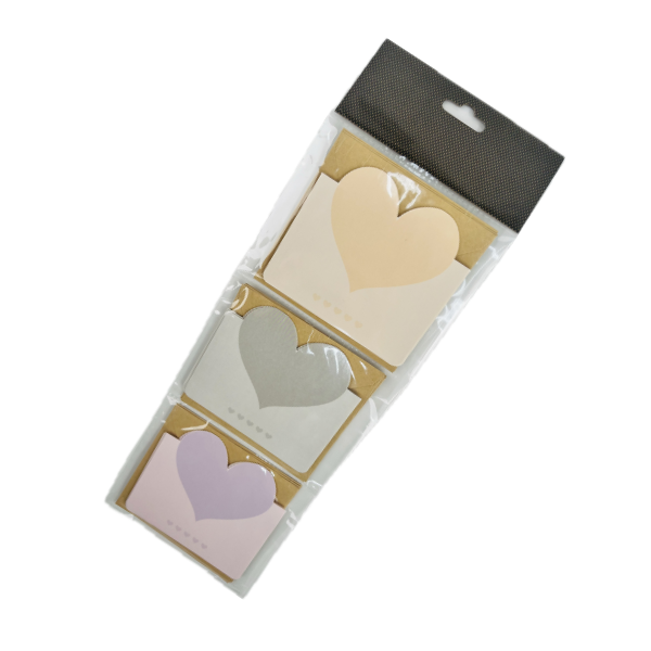 Lot de 9 cartes de vœux motif cœur