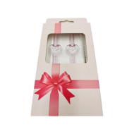 Lot de 2 pailles en verre avec nettoyeur motif cœur