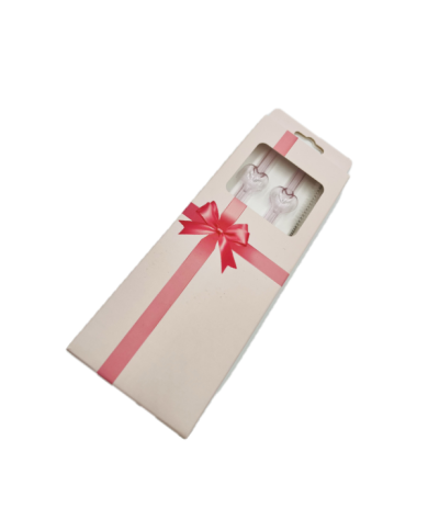 Lot de 2 pailles en verre avec nettoyeur motif cœur