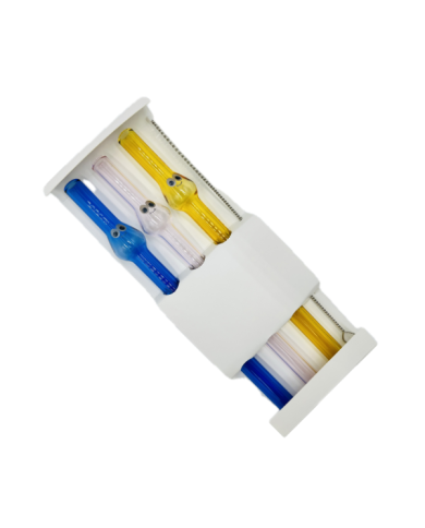 Lot de 3 pailles en verre avec nettoyeur