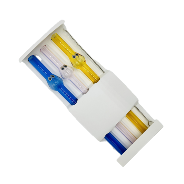 Lot de 3 pailles en verre avec nettoyeur