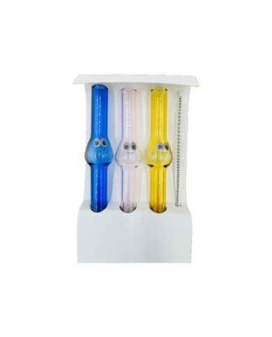 Lot de 3 pailles en verre avec nettoyeur