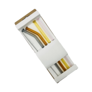 Lot de 4 pailles en verre avec nettoyeur