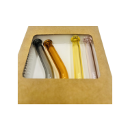 Lot de 4 pailles en verre avec nettoyeur